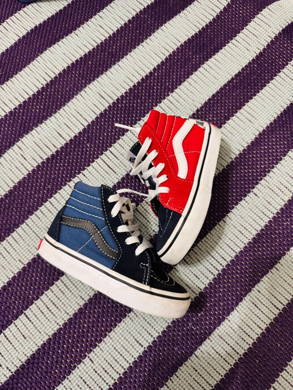 Vans Kids High-Top Sneakers - Red & Blue
